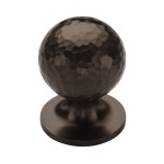 M Marcus Heritage Brass Cabinet Knob Ball Hammered Design 32mm